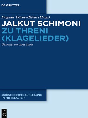 cover image of Jalkut Schimoni zu Threni (Klagelieder)